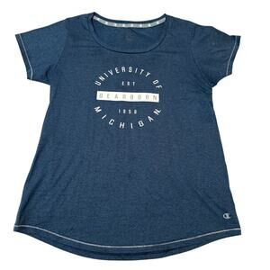 Champion Tee T-Shirt University of Michigan Dearborn Crewneck Blue Size Large